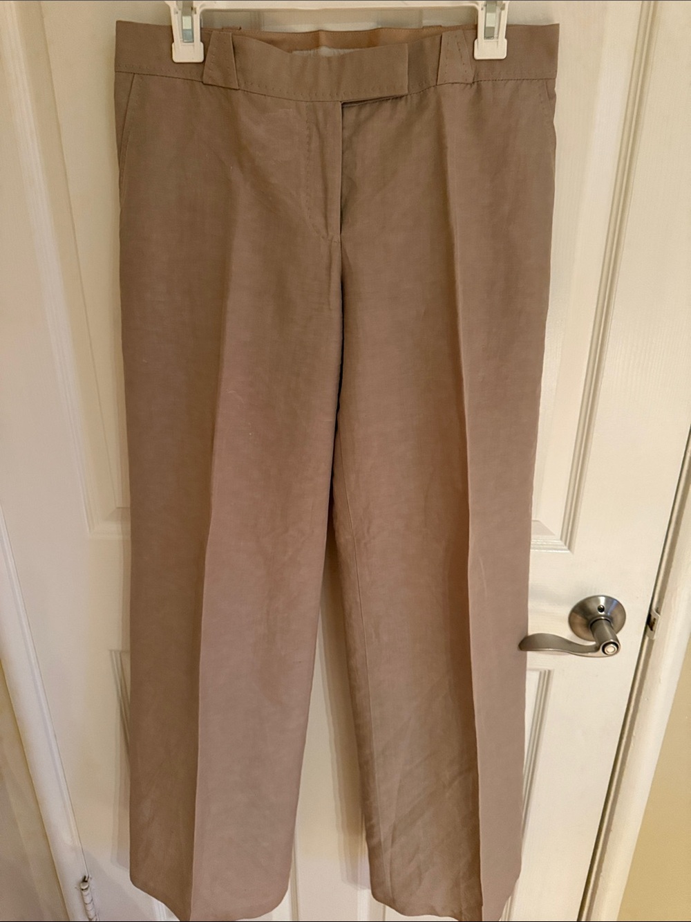 Stella McCartney Women's Wide-Leg Linen Blend Pants in Taupe size 40